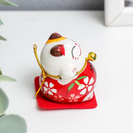 Сувенир керамика Манэки-нэко в костюмчике 4,5х3,6х4,6 см набор 5 шт - Simaland фото 3