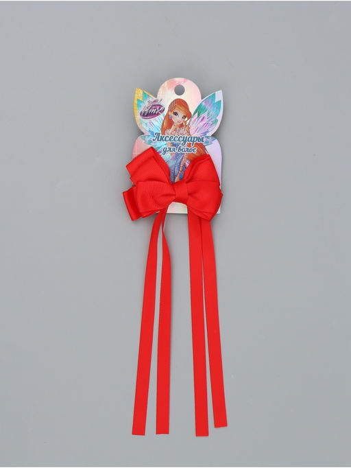 Бант для волос на заколке с лентами, красный, Винкс
