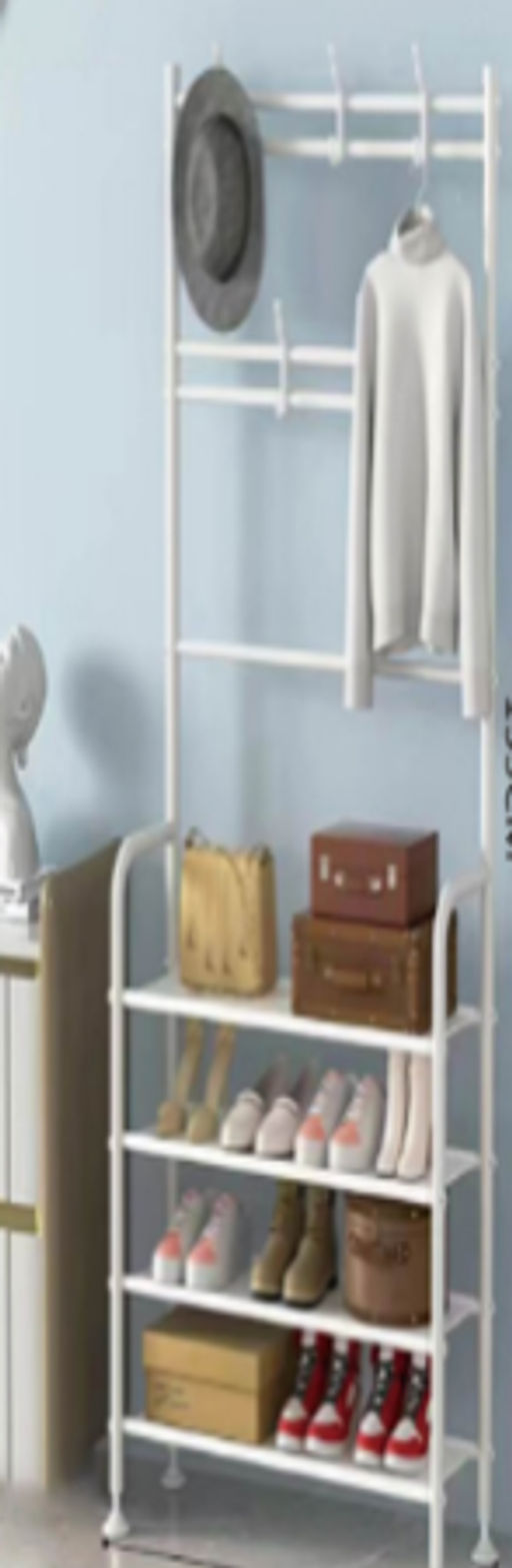 Вешалка Стеллаж 80*26*153 см 4 полки / 4х80white /уп 18/1,45 кг