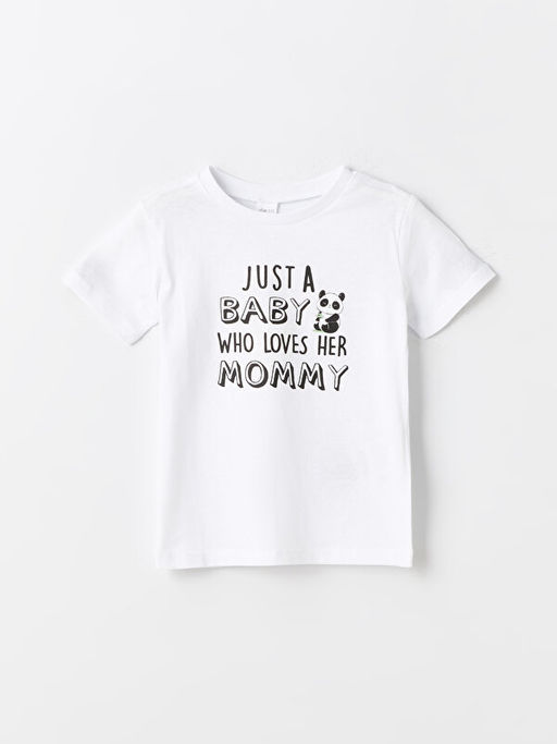 Bisiklet Yaka Bask?l? Erkek Bebek Ti??rt