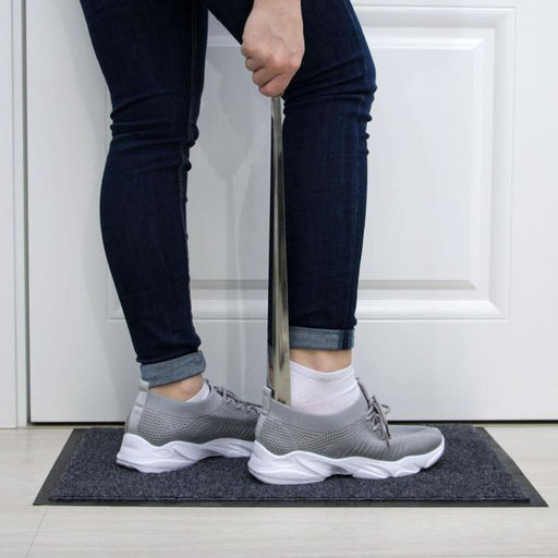 Ложка для обуви Доляна, с кольцом, металлическая, 45×4.5 см, нержавеющая сталь