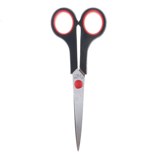 Цена за 24 шт. Ножницы канцелярские 17.5 см пластиковые ручки, в картонной коробке, МИКС