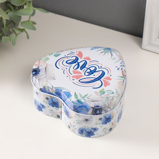 Набор шкатулок для хранения мелочей, украшений Сердце. Любовь, 3 шт., металл, 10.5?12.6?5 см