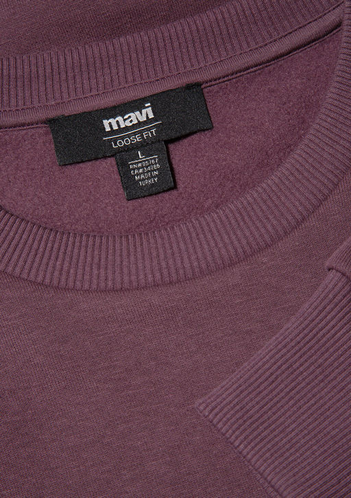 Kapusonlu Bordo Basic Sweatshirt - Mavi фото 6