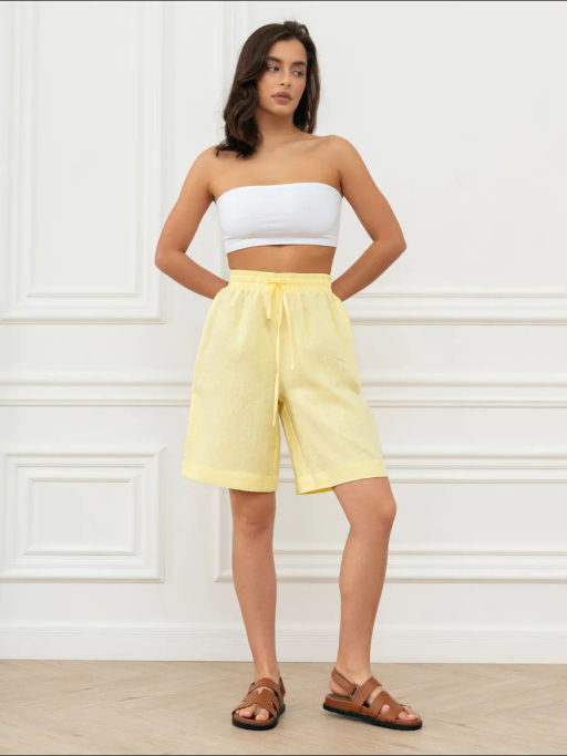 Шорты женские Лён-2 Светло-голубой - Modamica фото 27