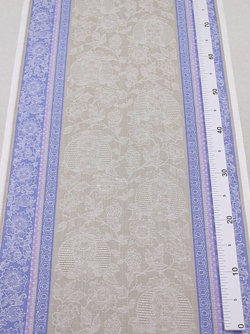 Холст полотенечный жаккард Летний цв.синий/сиреневый, ш.0.5м, лен-30%, хлопок-70%, 210гр/кв.м - Купава фото 2