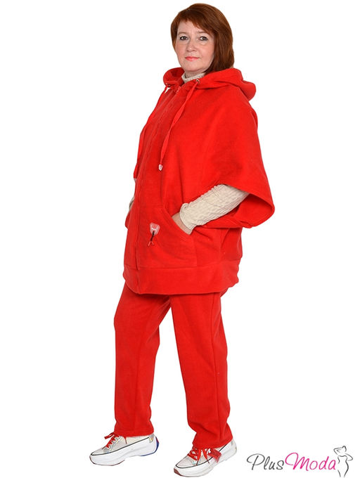 Толстовка-пончо Модель №954 размеры 44-84 - Plusmoda фото 7