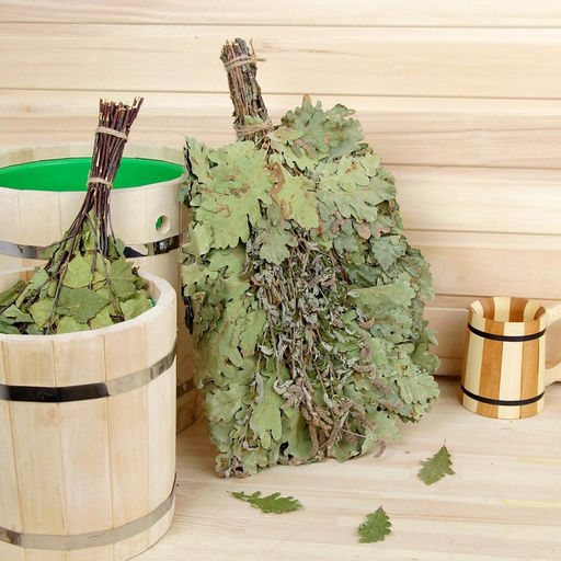 Веник для бани, дубовый, 55 см, с мятой, «Добропаровъ»