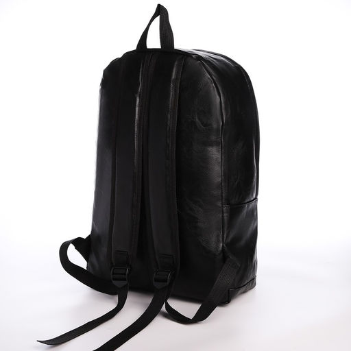 Рюкзак городской из искусственной кожи на молнии, 4 кармана, цвет чёрный - Simaland фото 2