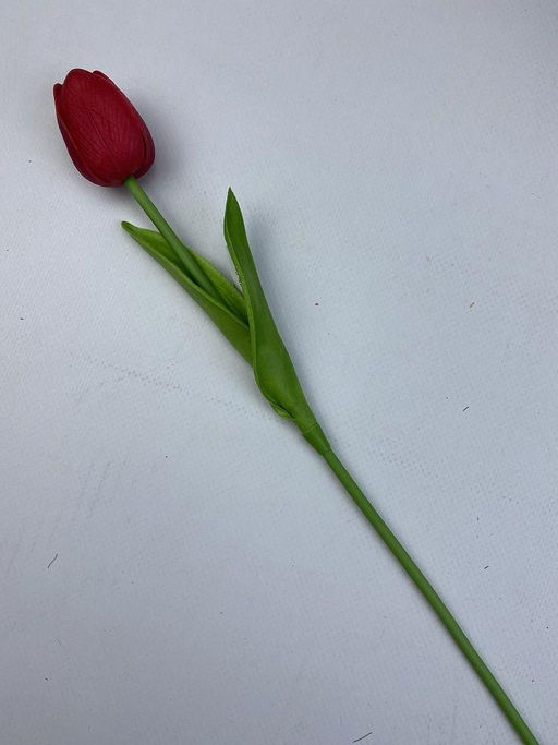Тюльпан искусственный Aopen силикон 35 см красный  фото 7