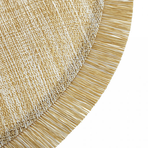 Салфетка под горячее (термосалфетка) Бохо д38см, с бахромой, оливковый меланж (Китай) - Домашняя мода фото 2