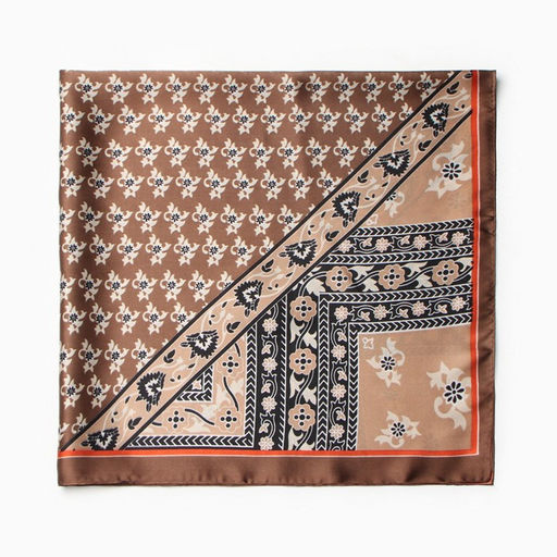 Платок женский MINAKU 70*70 см, коричневый  фото 3