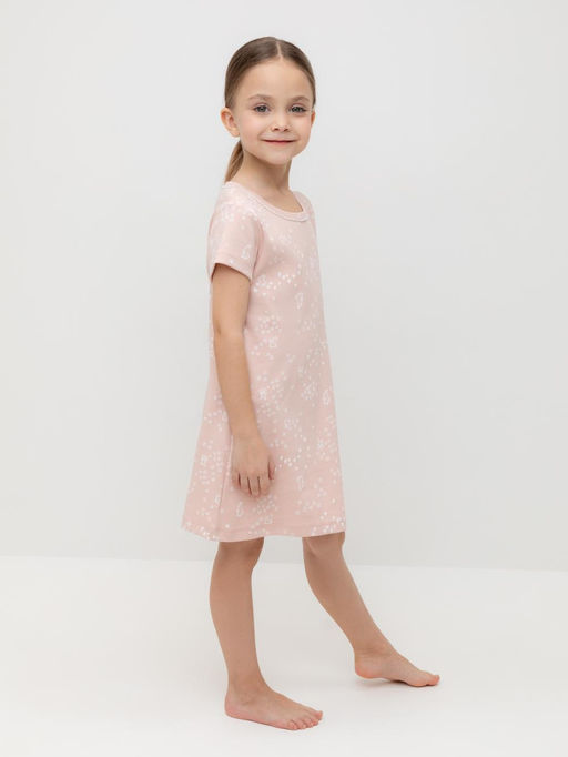 К 1156/дымчатая роза,зайчата сорочка ночная для дев