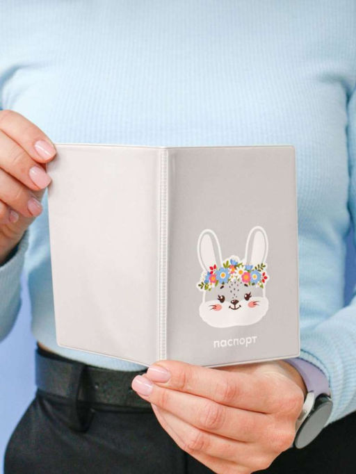 ОБЛОЖКА ДЛЯ ПАСПОРТА Flower bunny, плотность 600 мкм