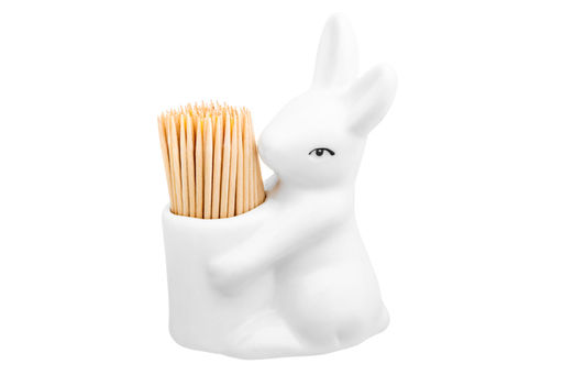 Вазочка п/зубочистки 6,5*4,5*10 см "Кролик-Зайчик" + зубочистки