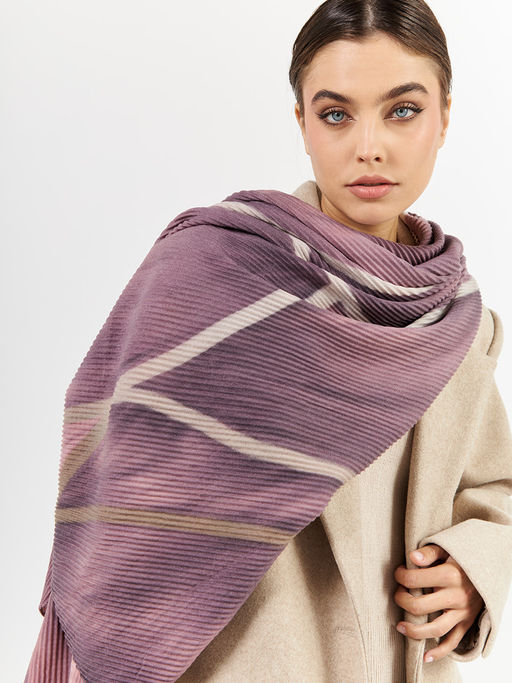 Большой, мягкий, тонкий и очень нежный двусторонний палантин с рисунком - Tantino фото 8