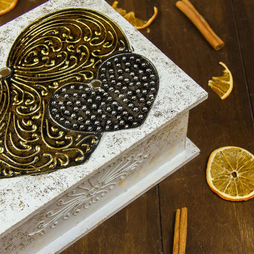 Шкатулка «Два сердца», 24×18×9 см, МДФ