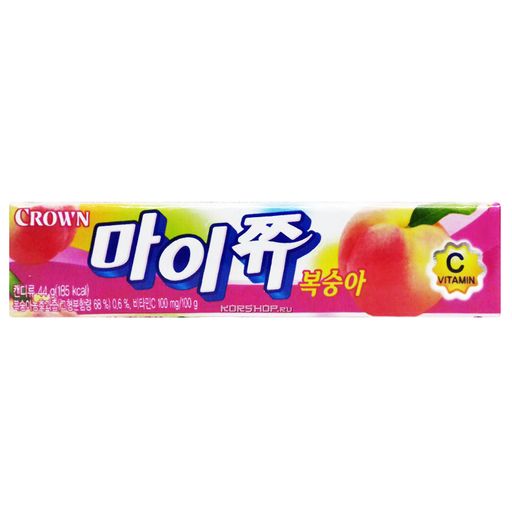 Жевательные конфеты Май Чу со вкусом персика My Chew Crown , Корея, 44 г