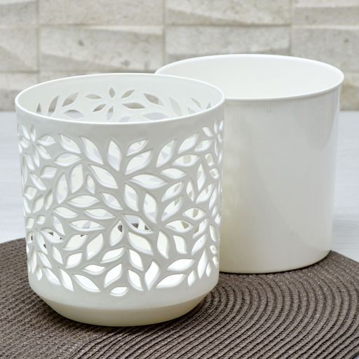 Кашпо Leaves (1,25л.) Цв. Белый/Белый (КШ-9828) - Вмс фото 3