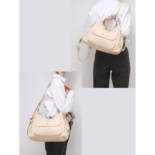 Сумка женская искусственная кожа Guecca-1676 (рюкзак change), 2отд, бежевый SALE 246927 - Adelia фото 5