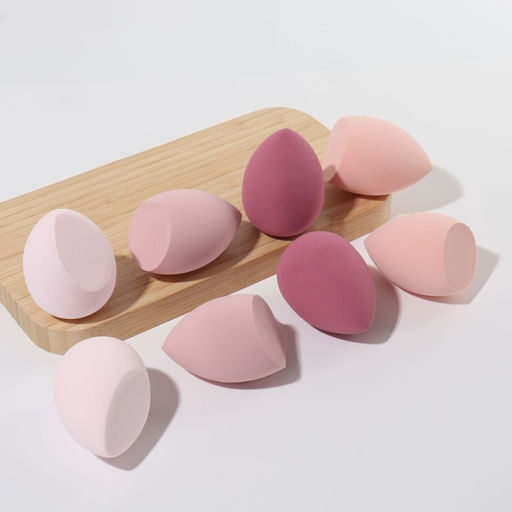 Спонжи для макияжа, набор - 8 шт., увеличиваются при намокании, розовые