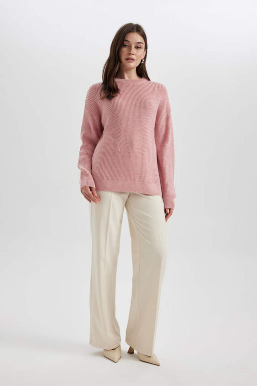 Свитер обычного кроя с круглым вырезом - Defacto фото 2