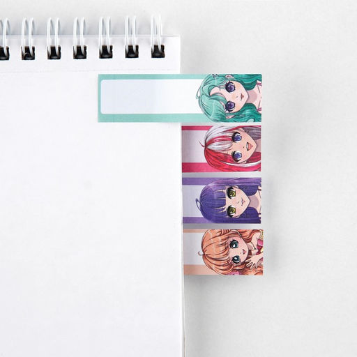 Подарочный набор стикера-закладки и ручка Аниме, 20 л в блоке