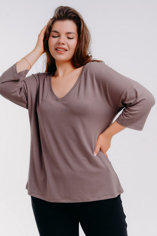Футболка женская из вискозы Марина кофе - Амадэль фото 3