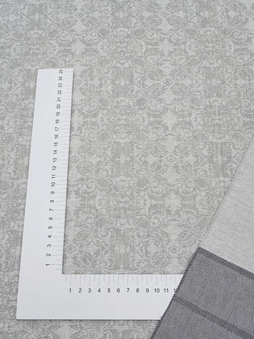 Крой скатерти жаккард Цветочная арабеска цв.серый, 1.90м*2.55м, лен-51%, хлопок-49% - Купава фото 7