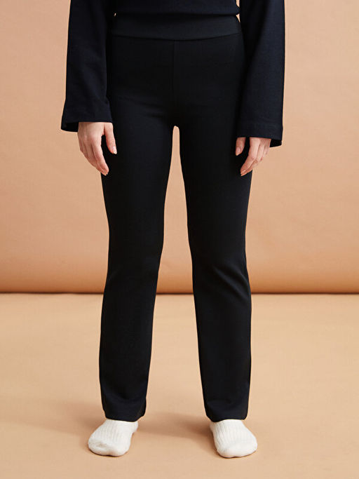 Petite Kad?n Beli Lastikli D?z Pantolon