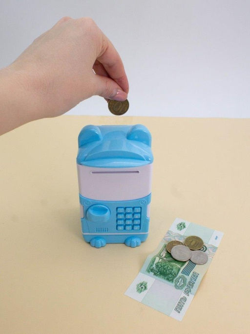 Копилка-сейф "Cute animal", blue (14x8 см)