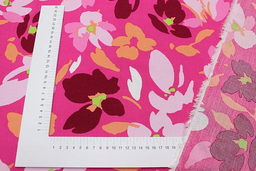 Штапель Лоретта цв.фуксия, ш.1.45м, вискоза-100%, 100гр/м.кв - Купава фото 10