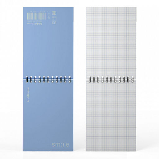 Цена за 5 шт. Блокнот с пластиковой обложкой на спирали ErichKrause Symbol, голубой, A6, 80 листов, клетка  фото 3