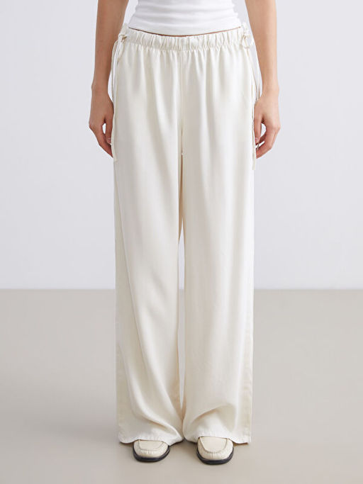 Beli Lastikli Wideleg Kad?n Jean Pantolon