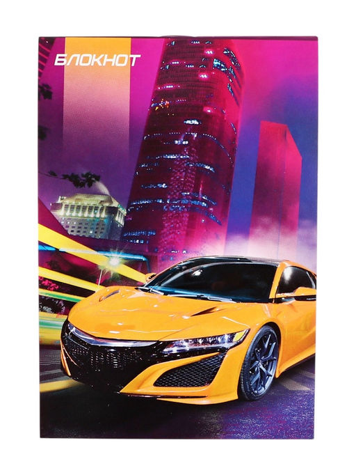 Цена за 20 шт. Блокнот А6, 24 листа в клетку на скрепке «Тачки», обложка мелованный картон, МИКС