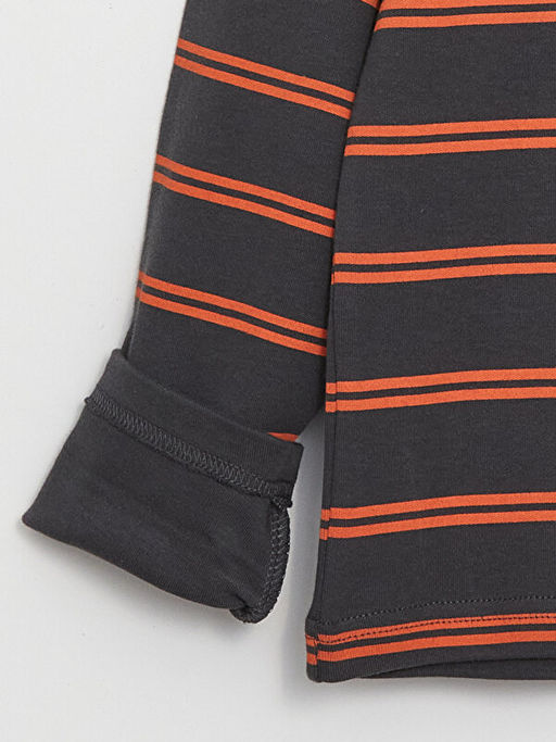 Bisiklet Yaka ?izgili Uzun Kollu Erkek ?ocuk Ti??rt - Waikiki фото 3