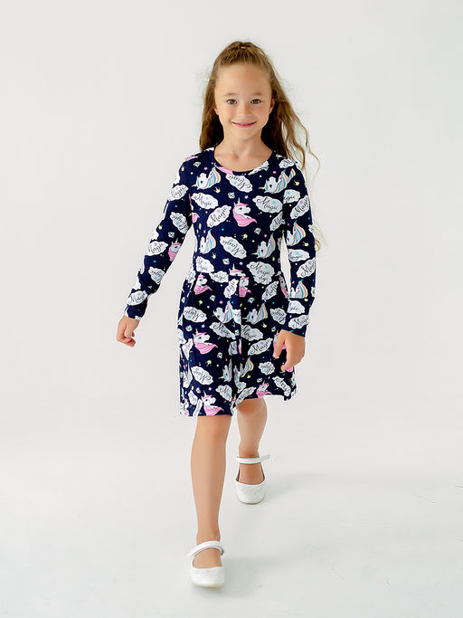 Платье Эля синий единороги - Sovalina фото 9