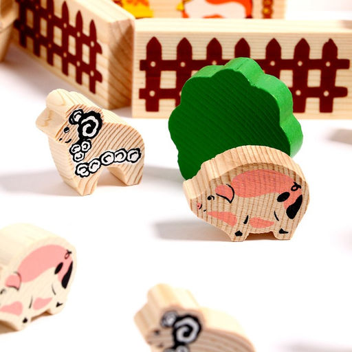 Конструктор деревянный «Ферма», 42 детали