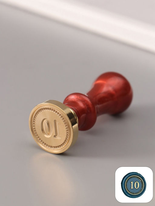 Печать для сургуча с пластиковой ручкой «Классика цифра 10», 2.5×2.5×6.3 см