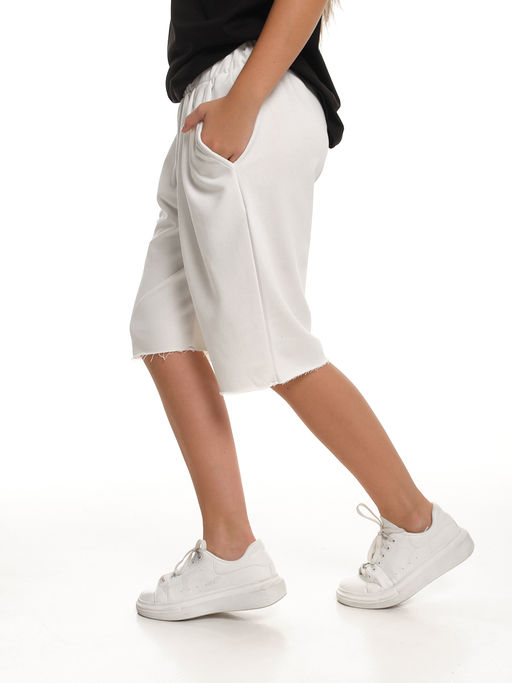 Шорты Багги спортивные для девочки 22-2080 белый - Mini maxi фото 11