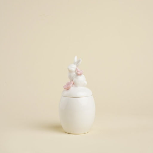 Банка для сыпучих SL Home Лесные кролики, 220 мл, 7.5?16 см, фарфор, белая