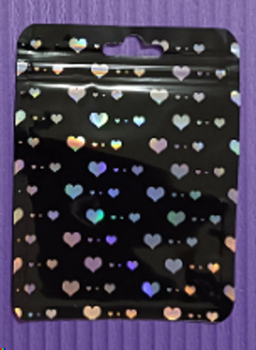 Цена за 100 шт. Пакет подарочный 10,5х15 см сердце черный / ZIP-01 /уп 100/5000/ zip-lock застежка