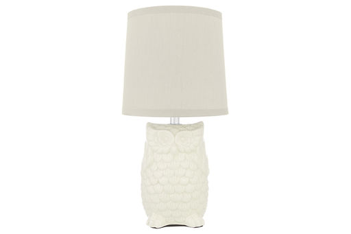 Настольная лампа 15*15*28 см "Сова" + крем. круг. абажур