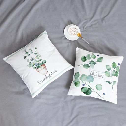 Наволочка декоративная Этель Eucalyptus (вид 1), 48 х 48 см, 100% хлопок  фото 2