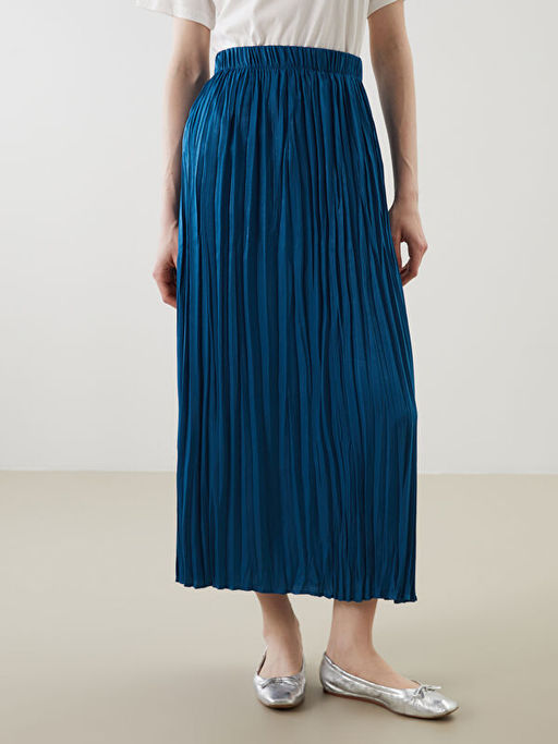 Beli Lastikli Pileli Etek