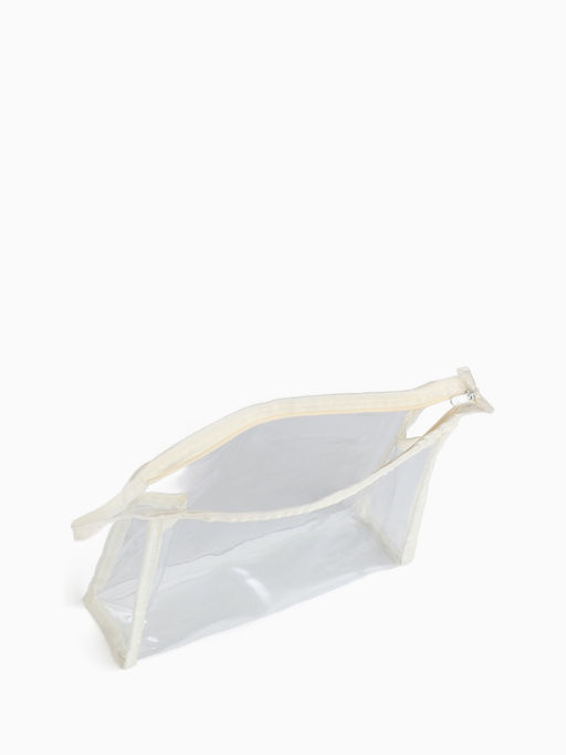 Набор простых косметичек 2 в 1 на молниях, с надписями, белый