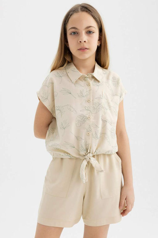 Вискозные шорты для девочек - Defacto фото 3