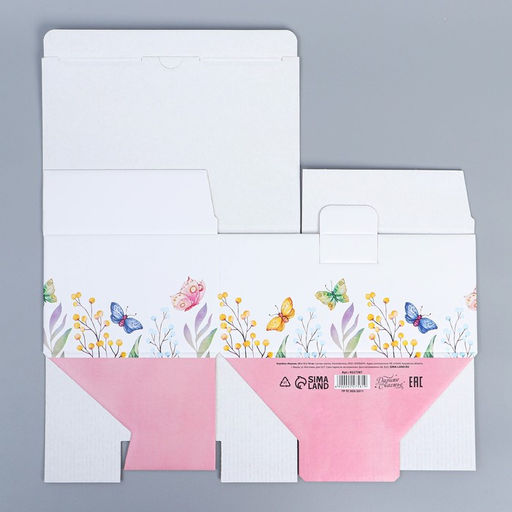 Цена за 2 шт. Коробка подарочная сборная, упаковка, «С 8 марта», 22 х 15 х 10 см