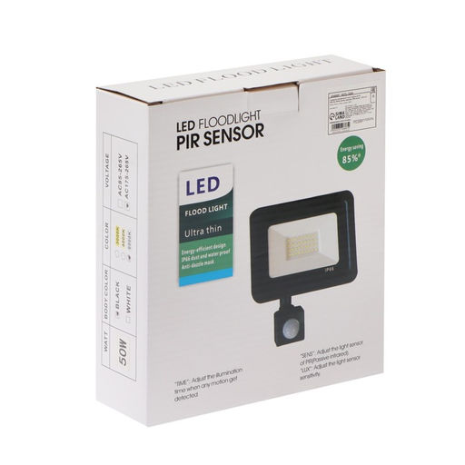 Прожектор светодиодный, 50 Вт, 4000 Лм, 6500К, Датчик движения, IP66 - Simaland фото 8
