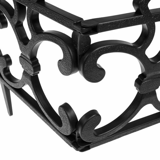 Ограждение декоративное, 30×290 см, 5 секций, пластик, чёрное, «Парковый»